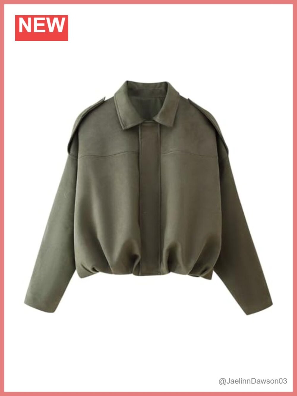 Womens Oversized Faux Suede Cropped Bomber Jacket Batwing Sleeve Zip Up